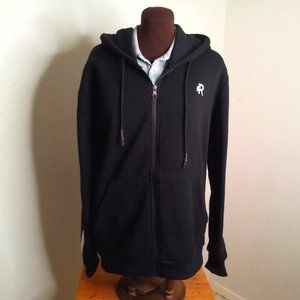 Refinery rampage jacket with hood insulated black and white size medium.